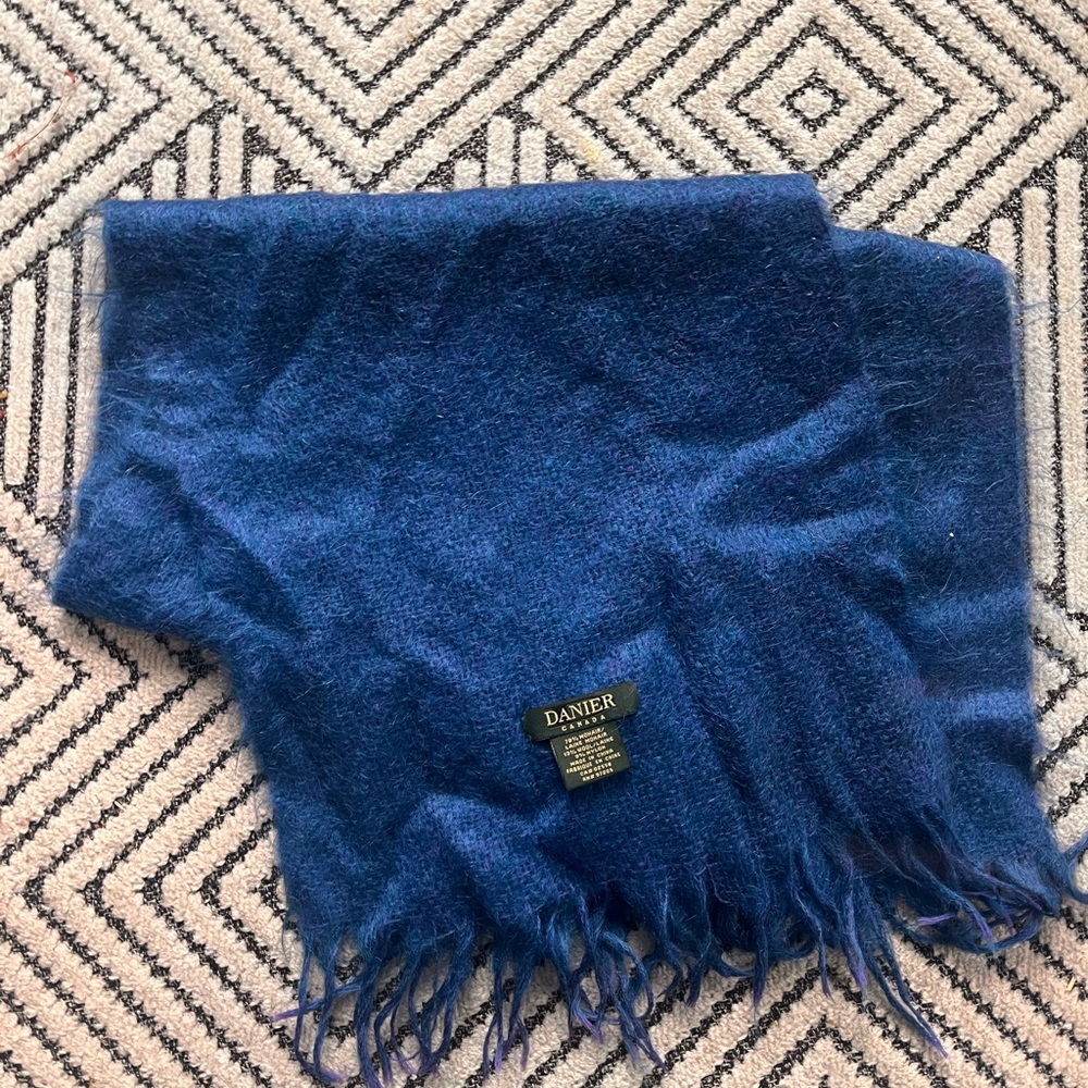 Danier Blue Mohair Wool Scarf